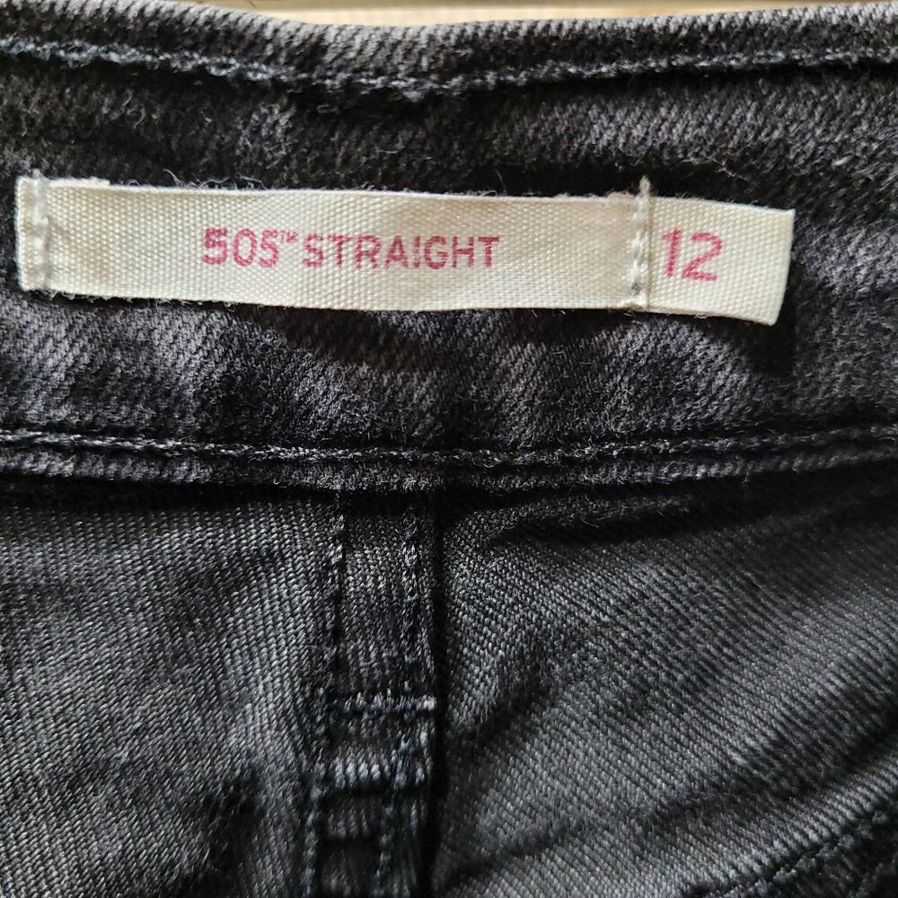 Levis 505 Women's 12 (31x32) Straight Jeans Black Denim Classic Fit Straight Leg - Picture 8 of 9